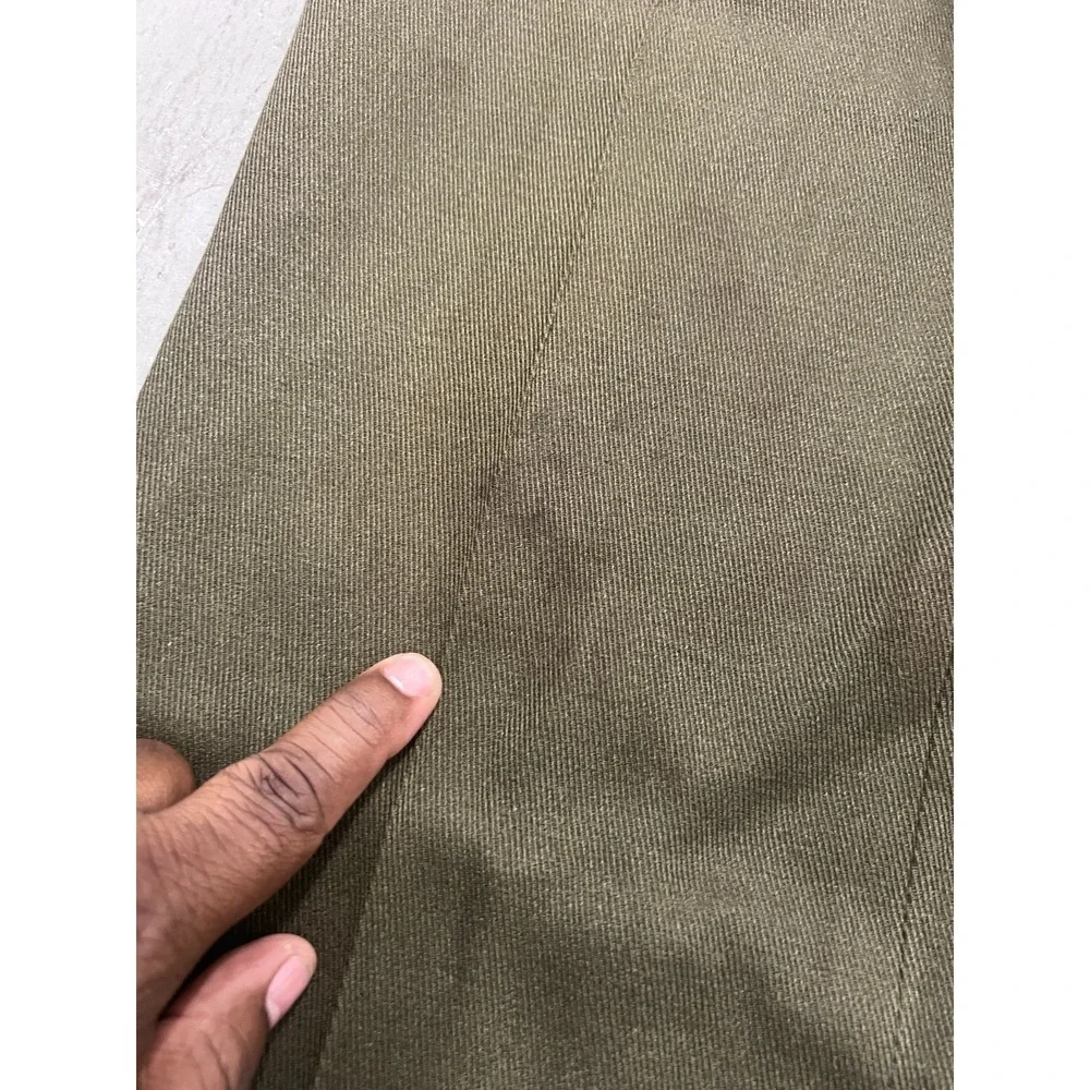Vintage Cabela's Pants Mens 34W Olive Green Wide Leg Flat‎ Front Outdoor Zip Fly
